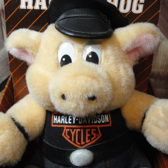 Harley Davidson HOG plush Overall Biker Hog~w/box~NOS~man cave must have - Picture 2 of 4